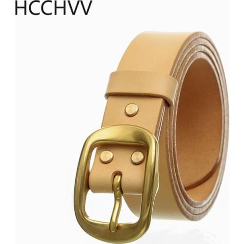 Handmade belt buckles for men thick natural vegetable tanned leather leather Pin buckle mens waist belt mens belt gifts for men