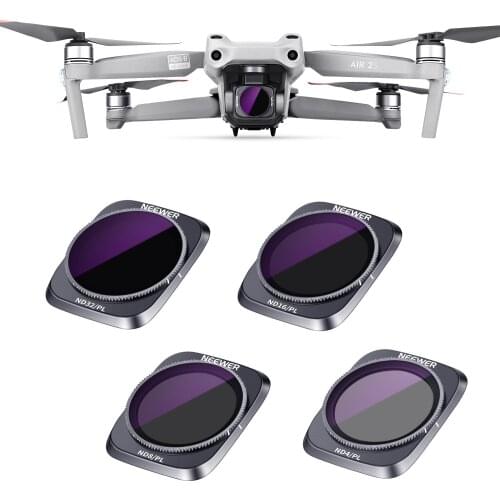 Neewer 4-Pack ND/PL (Neutral Density & Polarizer) Filter Set: ND4PL, ND8PL, ND16PL, ND32PL, Compatible with DJI Air 2S
