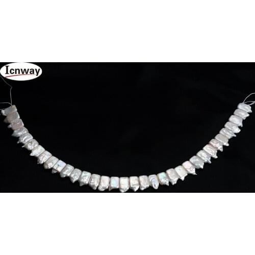 Natural white rectangle Freshwater Pearl 11*13mm For Jewelry Making 15inches DIY necklace bracelet FreeShipping Wholesale