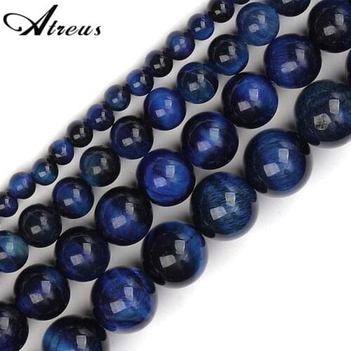 Wholesale 4 6 8 10mm Lazurites Blue Tiger Eye Stone Round Beads Natural Stone Beads For Handmade Jewelry Making Accessories