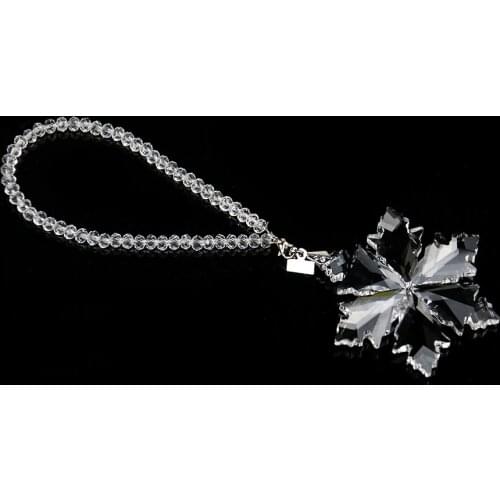 Snowflake Car Pendant Transparent Chandelier Crystal Prism Decoration Suspension Ornament Suncatcher Hanging Trim Christmas Gift