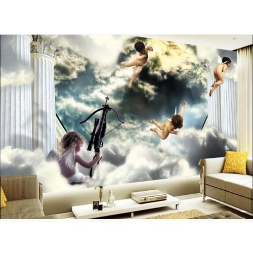 Custom kids wall mural Angel colored clouds bedroom living walls wallpapers Background wall wall papers home decor modern
