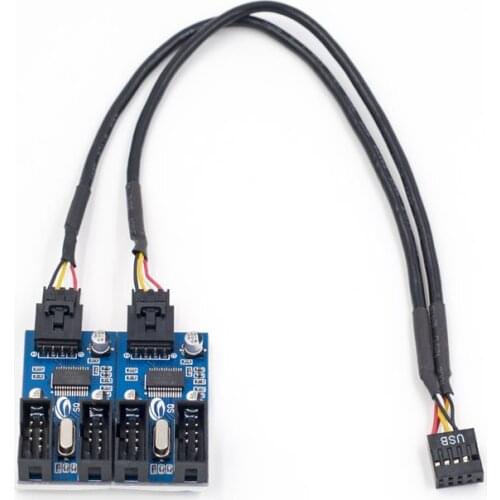 RGEEK 9pin USB Header Male 1 to 2/4 Female Extension Splitter Cable Connector Adapter