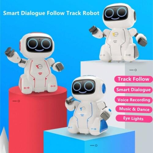 Smart Dialogue Track Follow Voice Control Robot Voice Record Function Music And Dance Anti-Fall Mode Tell Story Kids Puzzle Toy