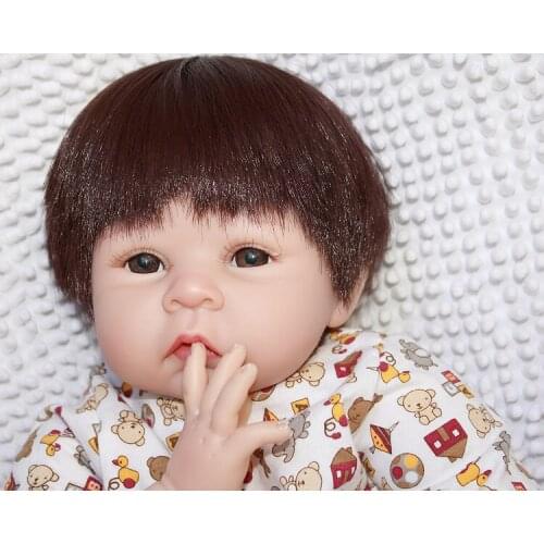 50cm/20" Silicone Reborn Baby Doll Toys With artificial hair Dolls Newborn boy Baby Doll Lovely Birthday Gift for kid Brinquedos
