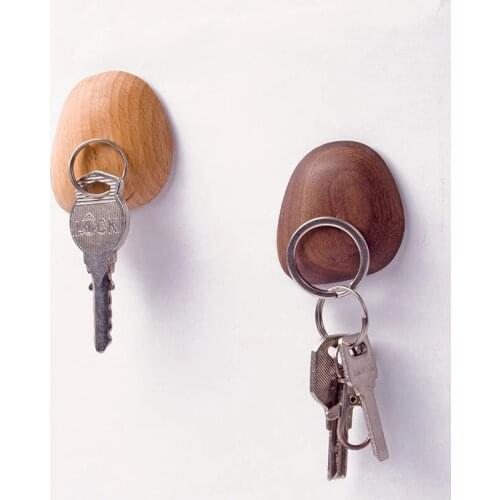 Nordic Magnetism Wood Hanger For Keys Hanger Simple Decor Wall Hooks Wooden Magnet Wall Store Home Decoration Accessories