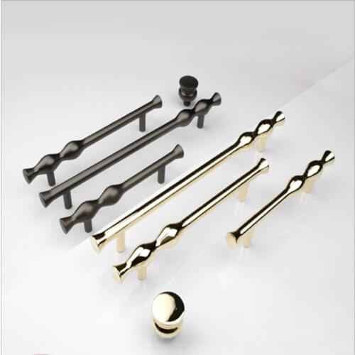 Modern Door Handles For Interior Doors Zinc Alloy Wardrobe Cupboard Pull Handle Knobs European Fashion Furniture Handle Hardware