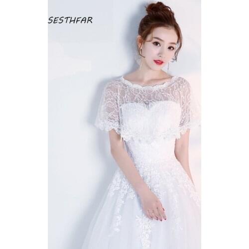 Bridal Jacket Coat Bolero Lace Wedding Shawl Women Sheer Shrug Wraps Wedding Accessories PJ074