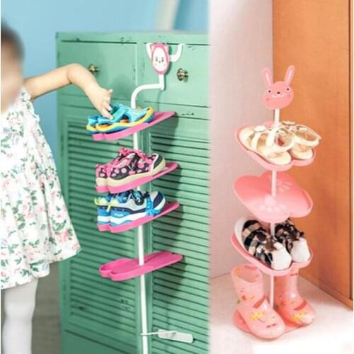 Japan Style Cartoon Animal Three-dimensional Child Shoes Shelf Simple Door Multi-layer Kids Shoes Storage Rack