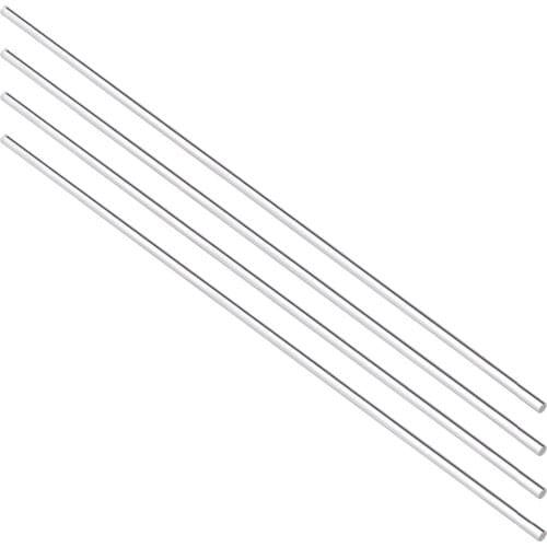 Uxcell 4Pcs 3mmx250mm/5mmx250mm/6mmx250mm/8mmx8mmx250mm Solid Clear Acrylic Round/Square Rod PMMA Bar for Home DIY