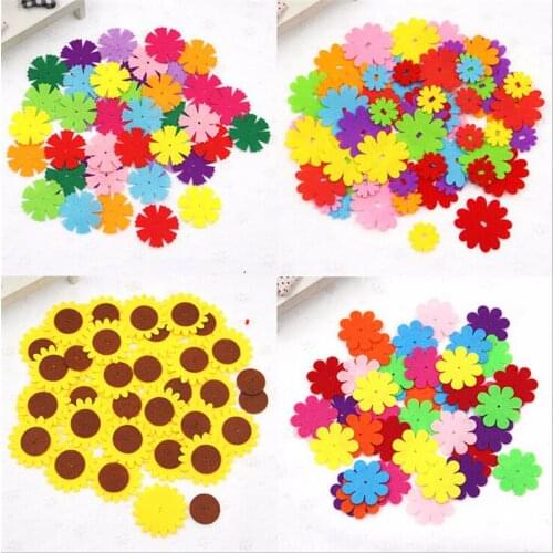 Felt DIY Crafts For Kids Felt Petal Flower Slice Appliques Scrapbooking Home Decor Sewing Accessories Children DIY Package
