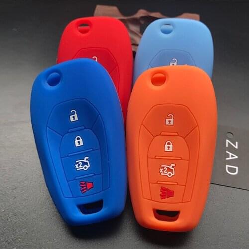 ZAD Silicone car key cover case For Chevrolet Cruze 2016 2017 Malibu Aveo Spark Sonic 4 button flip remote set skin shell