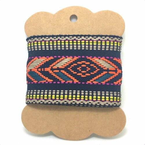 ZERZEEMOOY 51MM 5YARD/LOTS SINGLE FACE GEOMETRIC LACE 100% POLYESTER ARROW JACQUARD RIBBON QDJ16111902