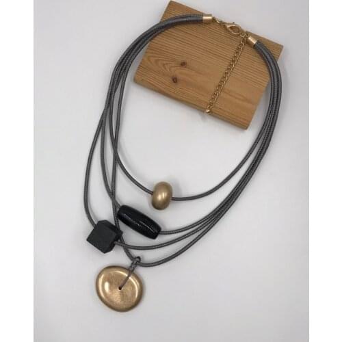 Kara&Kale Boho Fashion Jewelry Gothic Collar Necklace Charms Wood Acrylic&CCB Beads Earthy Collares Necklace Women Accessories