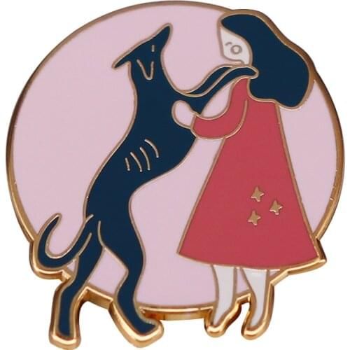 Greyhound Dog Mom Pin Badges in Watercolour Illustration Style