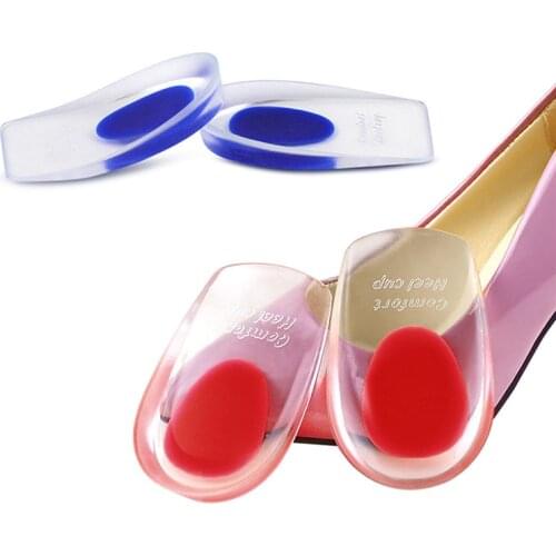 1 Pair Silicone Gel Insoles Heel Plantar Fasciitis Heel Cushion Pain Absorption Heel Pads Relief Shock For Callus Corns Bone