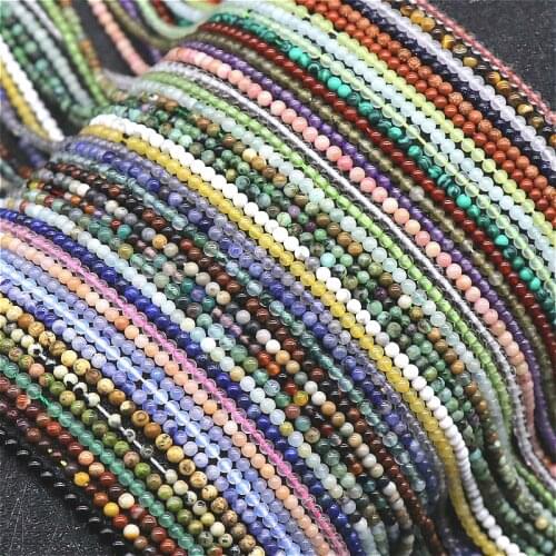 2mm natural stone crystal loose beads men and women jewelry making handmade DIY necklace bracelet jewelry accessories