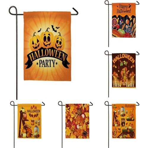 30*45cm Linen Cloth Double sided printing happy Halloween decorated Garden Flag Outdoor Home Decoration AccessoriesQZ05