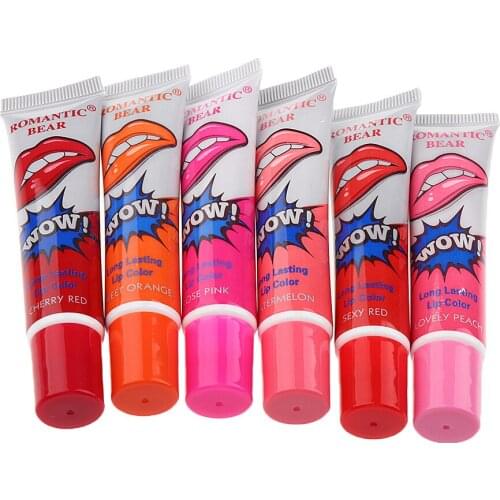 30Pcs/Pack Lady Waterproof Lip Gloss TATTOO Magic Peel Mask Makeup 6 Colors