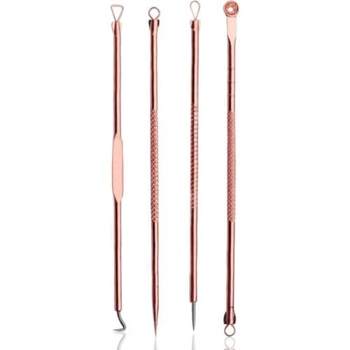 4pcs Blackhead Remover Cleaner Tool Acne Blemish Needle Pimple Spot Extractor Makeup Facial Face Cleaning Tools