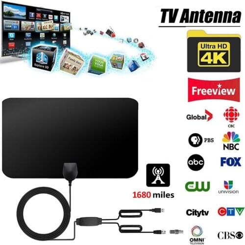 4K Digital HDTV Aerial Indoor Amplified Antenna 960 Miles Range TV HD Digital TV Antenna TV Aerial Amplified HDTV