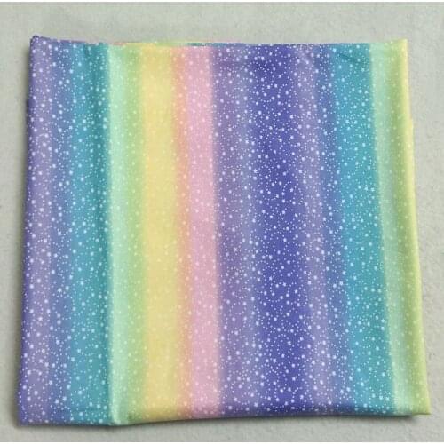50x105cm Rainbow Colors Fivestar Stipe Printed Cotton Fabric Star Fabric Patchwork Cloth Bag Party Home Decor