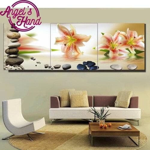 Diy Diamond Painting Cross Stitch Lily Diamond Embroidery stone Flowers Crystal round&square Diamond Mosaic Pictures Needlework