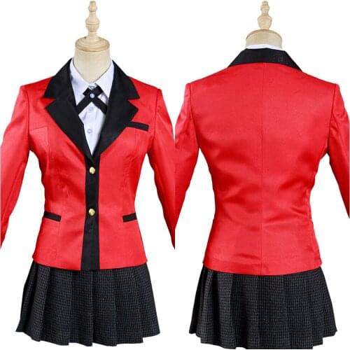 Anime Kakegurui: Compulsive Gambler Yomoduki Runa Shirt Skirt Outfits Halloween Carnival Suit Women Girl Autumn Long Coat Gift