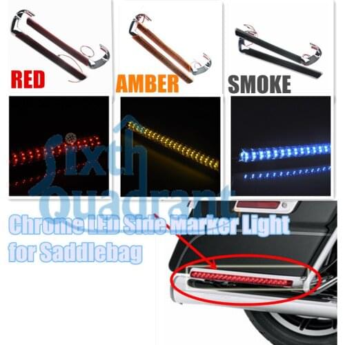 Free Shipping New Arrival Chrome Saddlebag LED Side Marker Light for Harley Touring Road King Electra Glide 2014-2016