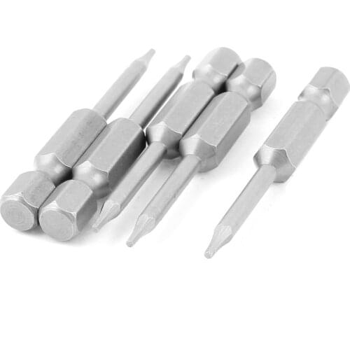 UXCELL 5pcs 1/4" Hex Shank 1.27mm Hexagon Head Magnetic Screwdriver Bits 50mm Length