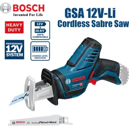 Bosch GSA12V-Li Sabre Saw 12V Lithium Chainsaw Cordless Reciprocating Saw Metal Wood Cutting Machine Bosch Original Power Tool