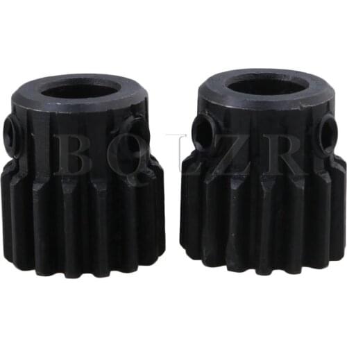 BQLZR 2pcs 8mm Hole Diameter Motor Metal Gear Wheel Top Screws 15T Modulus 1