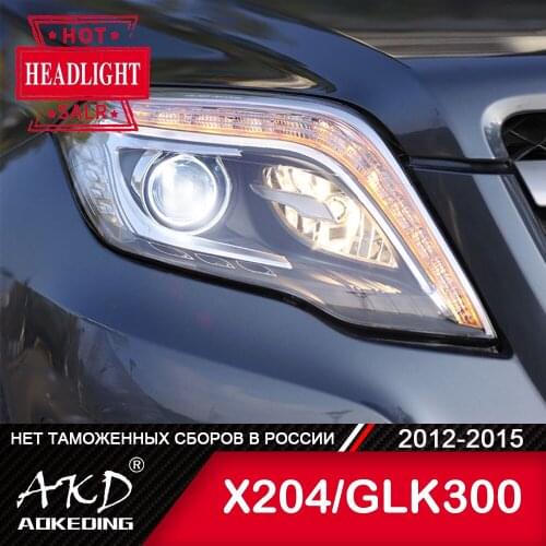 For Car BENZ X204 Head Lamp 2012-2015 Car Accessory Fog Lights Day Running Light DRL H7 LED Bi Xenon Bulb GLK300 250 Headlights
