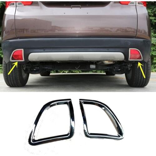 For Peugeot 2008 2014 2015 2016 2017 Top Detector Frame Styling ABS Chrome Trim Back Tail Rear Fog Light Lamp Frame Sticks 2pcs