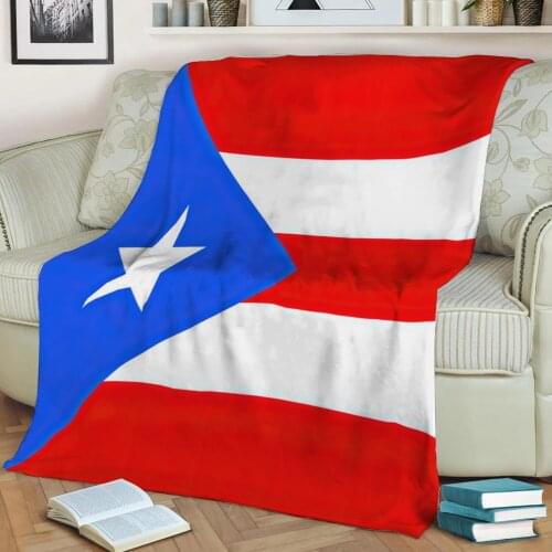 Puerto Rico Flag Decorative 3D Printed Shabal Blankets Are Soft Warm And Washable And Throw On The Sofa For Home Decora