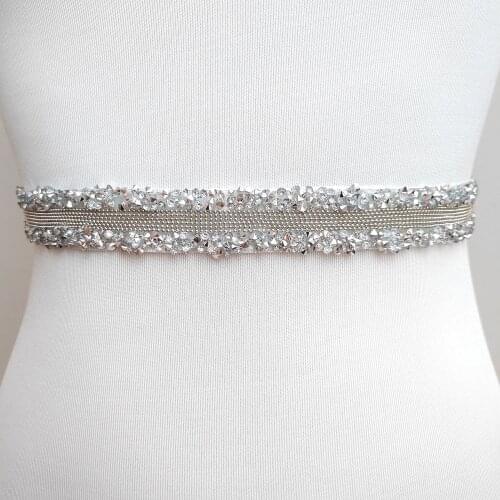 Crystal Wedding Belts Satin Rhinestone Wedding Dress Belt Wedding Accessories Bridal Ribbon Sash Belt