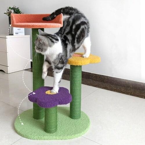 Cat Tree House Climbing Stratching Posts Cat Tower Pets House Hammock For Cat Kitten Funny Jumping Toy Cat Mushroom House