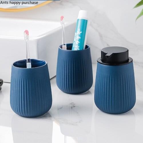 Foaming Soap Dispenser Ceramic Bathroom Kit Toiletries Wash Mouth Cup Lotion Bottle Decoration Accessories Bathroom Supplies