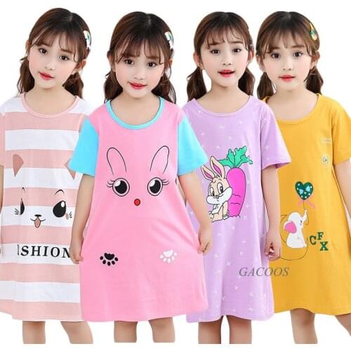 Summer Cotton Mermail Nightdress Nighty For Girls Fashion Nightwear Nightshirt Kids Unicorn Nightgowns Childrens Pajamas Dress