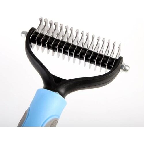 Los FickNew Stainless Double-sided Pet Cat Dog Comb Hair Brush Professional Large Dogs Open Knot Rake Knife Pet Grooming Product