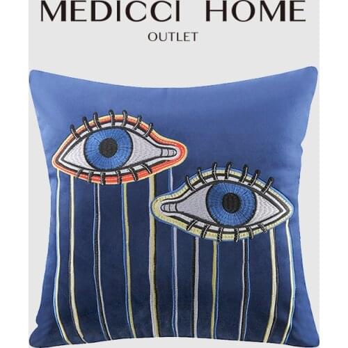 Medicci Home Nordic Style Throw Pillow Cover Exclusive Design Abstract Eyes Embroidery Cushion Case Luxury Coussin Free Shipping