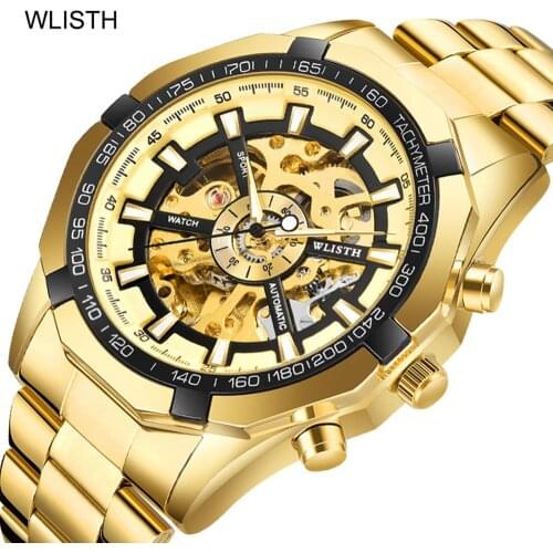 New Gold Watch - Mechanical Watch for Women Business Office Career Stainless Steel Wrist Watch - Automatic Mechanical Watch