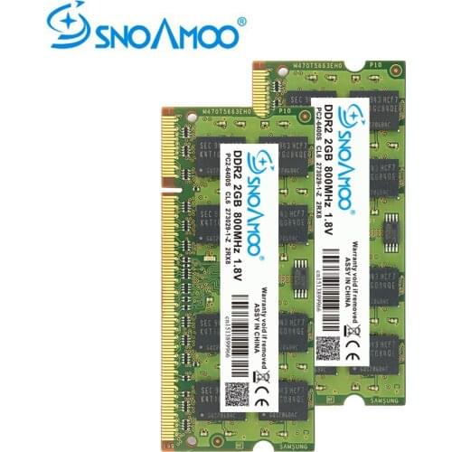 SNOAMOO Laptop RAMs DDR2 2GB 667MHz/800MHz PC2-6400S 200Pin 1GB 2GB 4GB 1.8V 2Rx8 SO-DIMM Computer Memory Warranty