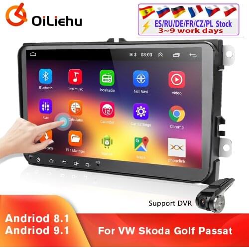 OiLiehu 2DIN Car Radio Multimedia Player Android 8.1 Stereo Receiver For VW Volkswagen Golf Polo Tiguan Passat b6 b7 Skoda Jetta