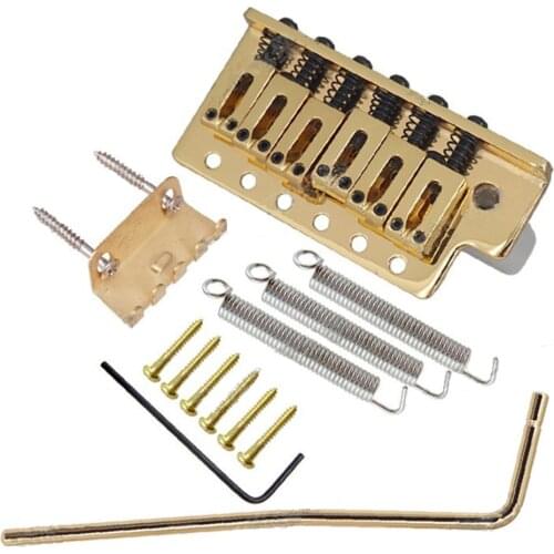 A set of left-hand gold guitar bridge 6 Strings Electric Guitar Parts Musical instruments guitar accessories