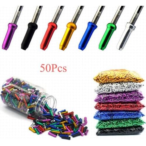 50pcs 2mm Bike Cable End Caps for Mtb Aluminium Alloy Bicycle Brake Wire Terminal Housing Ferrules Crimps Wire Tip Dust Cover