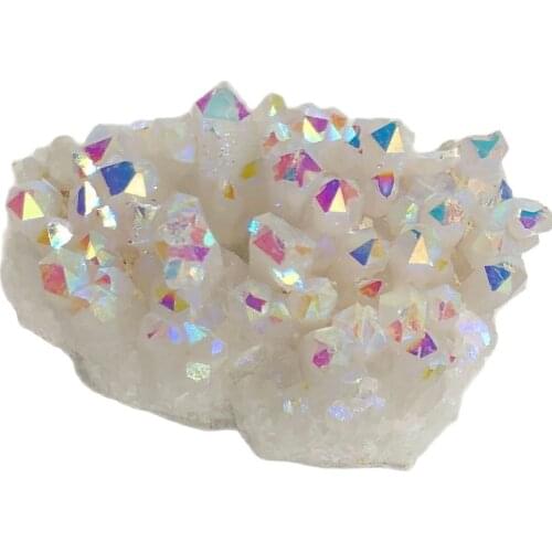 Natural angel aura crystal cluster electroplating Titanium quartz cluster stone Crystals Specimen Healing 30-50g