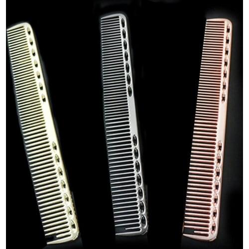 Solid Color Space Aluminum Anti-static Hairdressing Hair Cutting Comb Hairbrush