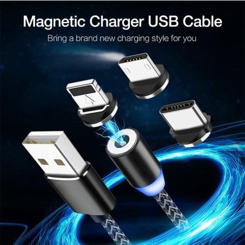 Original cable Magnetic USB Cable Fast Charging USB Type C Phone Cable Magnet Charger Data Charge Micro USB For iPhone Xiaomi