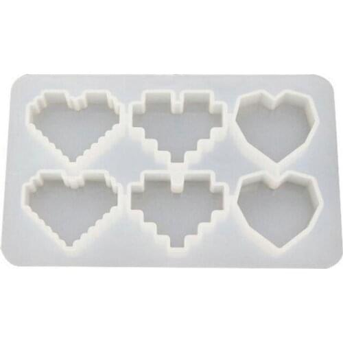 Pixel Heart Silicone Molds DIY Epoxy Resin Cabochons Mould Jewelry Fillings Pendant Accessory Hearts Charms Handmade Craft